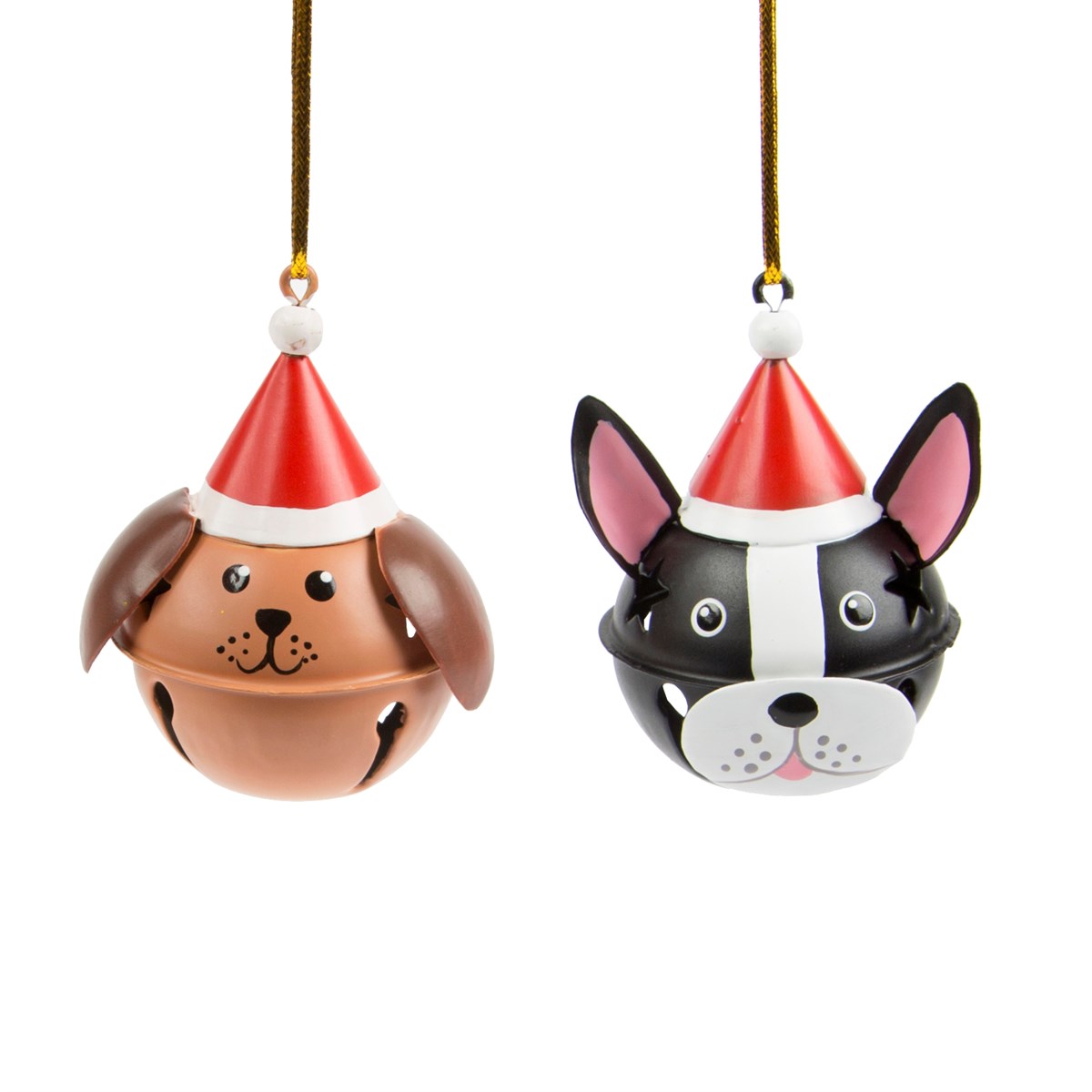Dog in Christmas Hat, Bell Hanging Decoration